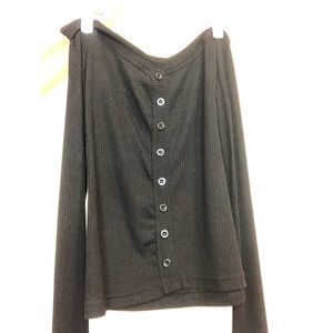 Off shoulder button up strapless top